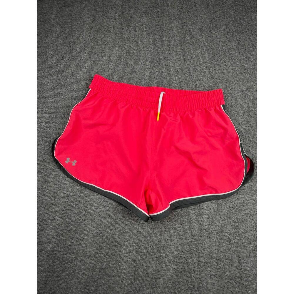 Under Armour Women's S Small Fly By Running Shorts Pink Gray Trim